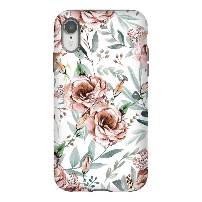 iPhone Xr StrongFit Floral Explosion White by Anis Illustration
