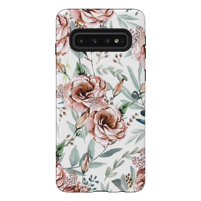 Galaxy S10 StrongFit Floral Explosion White by Anis Illustration