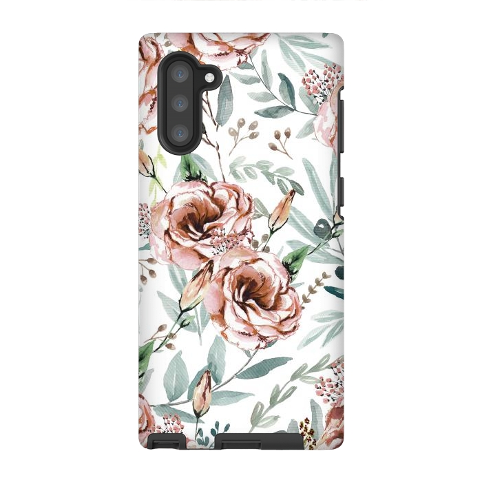 Galaxy Note 10 StrongFit Floral Explosion White by Anis Illustration