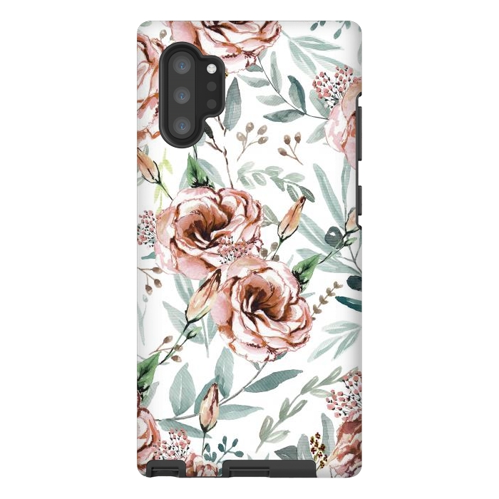 Galaxy Note 10 plus StrongFit Floral Explosion White by Anis Illustration
