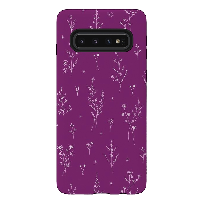 Galaxy S10 StrongFit Magic Wine Wildflowers by Anis Illustration