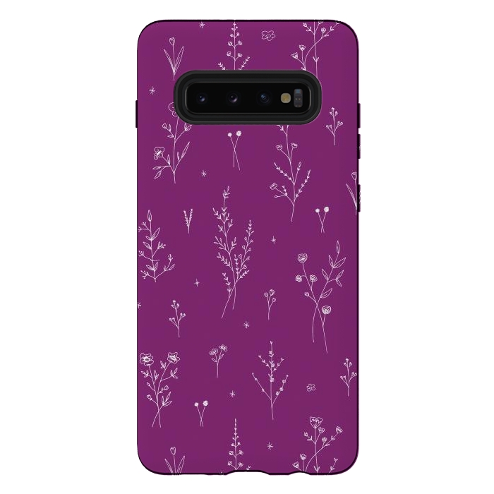 Galaxy S10 plus StrongFit Magic Wine Wildflowers by Anis Illustration