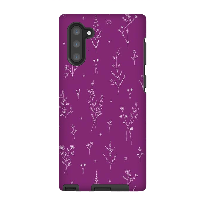 Galaxy Note 10 StrongFit Magic Wine Wildflowers by Anis Illustration