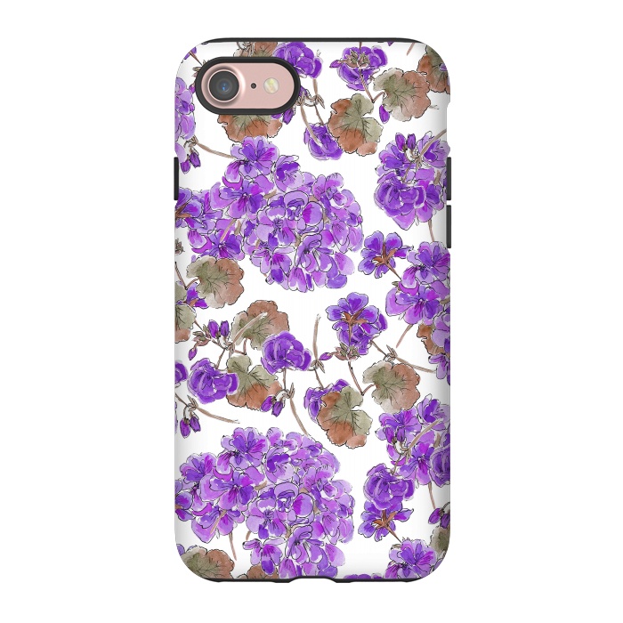 iPhone 7 StrongFit Purple Geranium by Anis Illustration