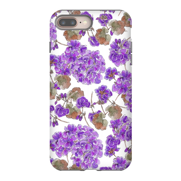 iPhone 7 plus StrongFit Purple Geranium by Anis Illustration