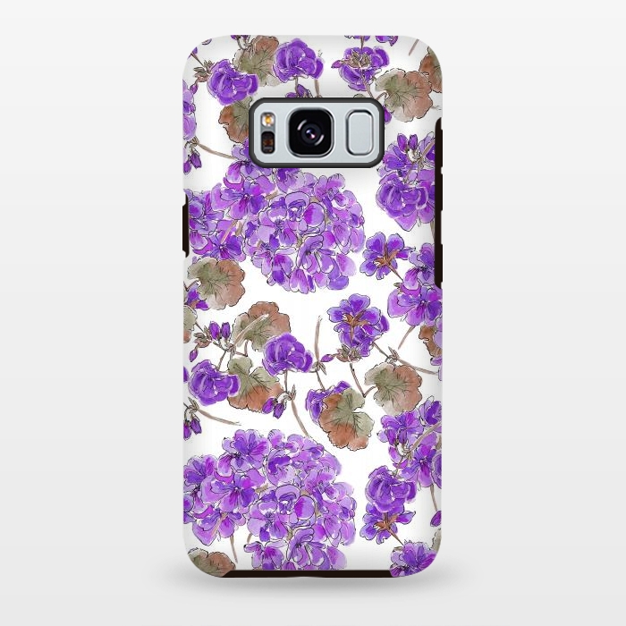 Galaxy S8 plus StrongFit Purple Geranium by Anis Illustration