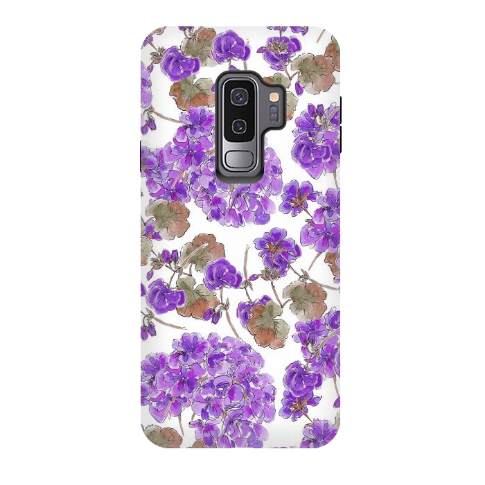 Galaxy S9 plus StrongFit Purple Geranium by Anis Illustration