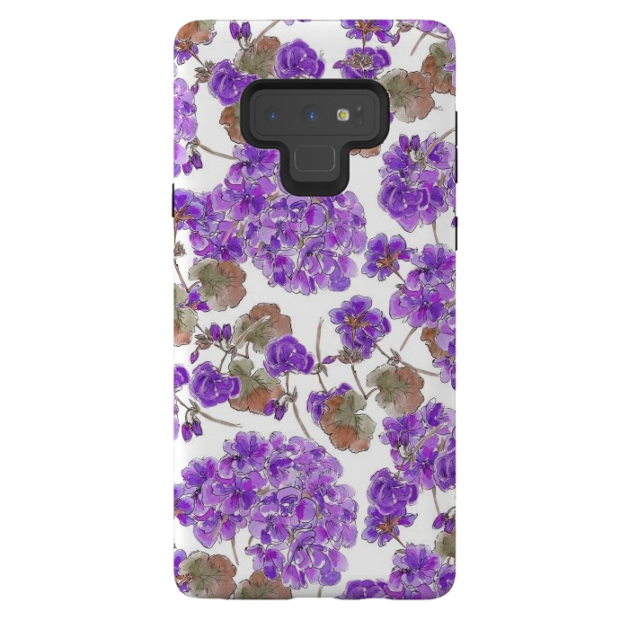 Galaxy Note 9 StrongFit Purple Geranium by Anis Illustration