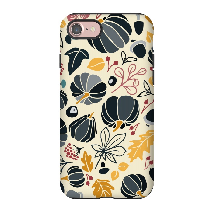 iPhone 7 StrongFit Fall Fruits in Navy and Yellow by Paula Ohreen