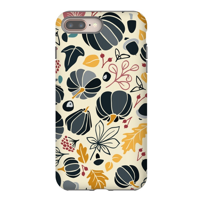 iPhone 7 plus StrongFit Fall Fruits in Navy and Yellow by Paula Ohreen