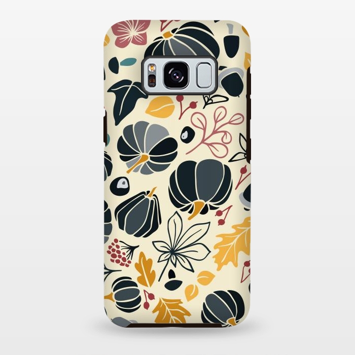 Galaxy S8 plus StrongFit Fall Fruits in Navy and Yellow by Paula Ohreen