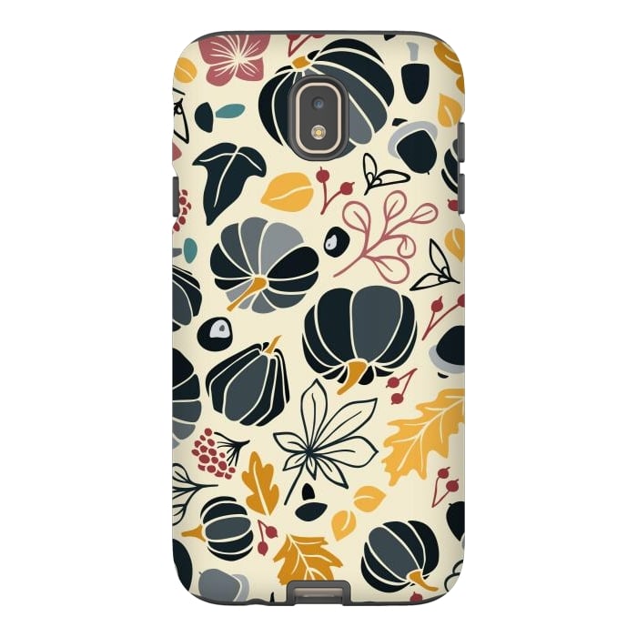 Galaxy J7 StrongFit Fall Fruits in Navy and Yellow by Paula Ohreen