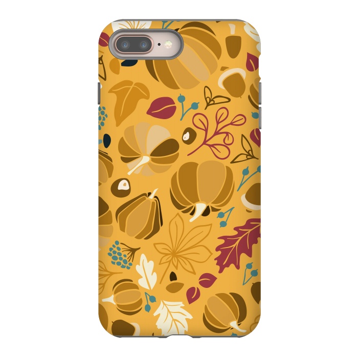 iPhone 7 plus StrongFit Fall Fruits in Mustard and Red by Paula Ohreen