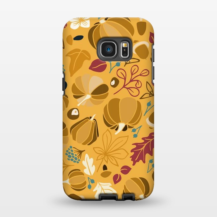 Galaxy S7 EDGE StrongFit Fall Fruits in Mustard and Red by Paula Ohreen