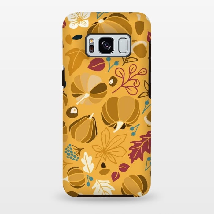 Galaxy S8 plus StrongFit Fall Fruits in Mustard and Red by Paula Ohreen