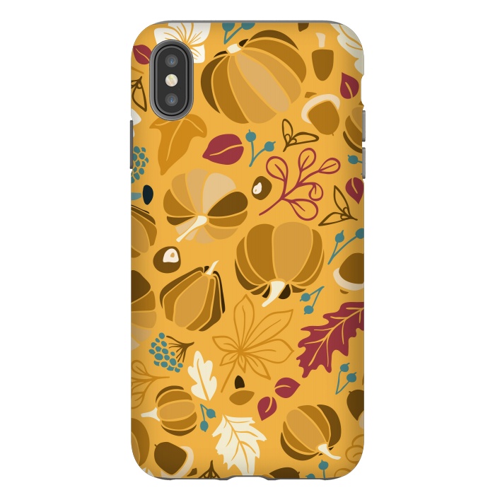 iPhone Xs Max StrongFit Fall Fruits in Mustard and Red by Paula Ohreen