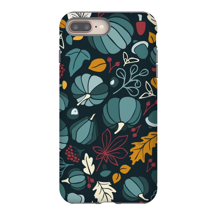 iPhone 7 plus StrongFit Fall Fruits in Navy and Red by Paula Ohreen