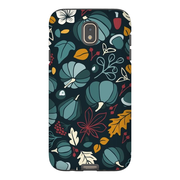 Galaxy J7 StrongFit Fall Fruits in Navy and Red by Paula Ohreen