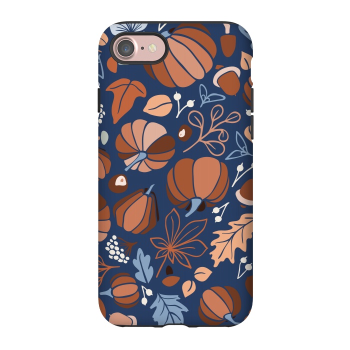 iPhone 7 StrongFit Fall Fruits in Navy and Orange by Paula Ohreen