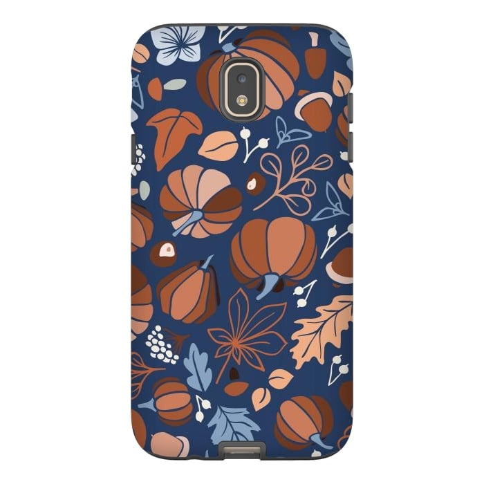 Galaxy J7 StrongFit Fall Fruits in Navy and Orange by Paula Ohreen
