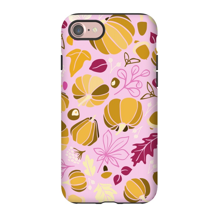 iPhone 7 StrongFit Fall Fruits in Pink and Orange by Paula Ohreen