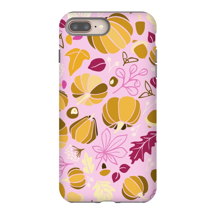 iPhone 7 plus StrongFit Fall Fruits in Pink and Orange by Paula Ohreen
