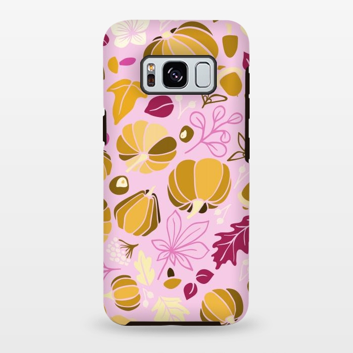 Galaxy S8 plus StrongFit Fall Fruits in Pink and Orange by Paula Ohreen