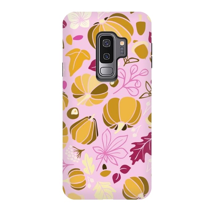Galaxy S9 plus StrongFit Fall Fruits in Pink and Orange by Paula Ohreen