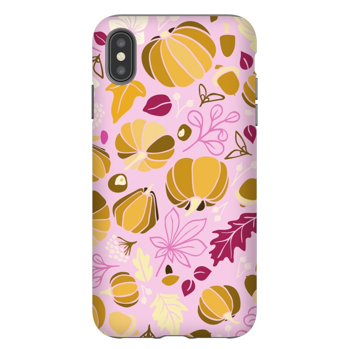 iPhone Xs Max StrongFit Fall Fruits in Pink and Orange by Paula Ohreen