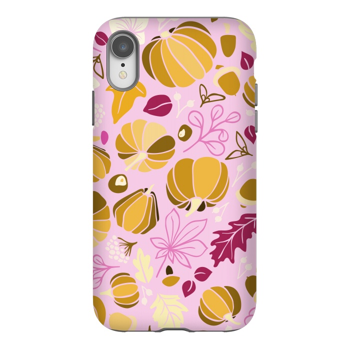 iPhone Xr StrongFit Fall Fruits in Pink and Orange by Paula Ohreen