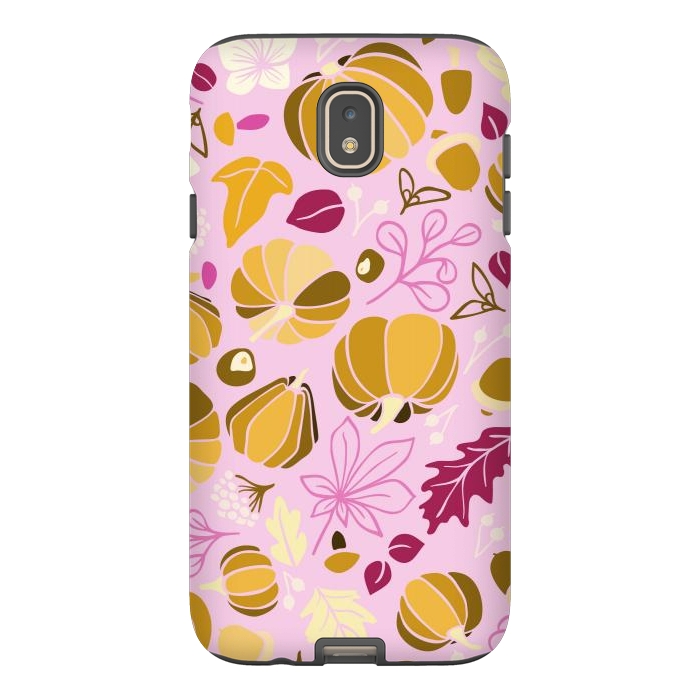 Galaxy J7 StrongFit Fall Fruits in Pink and Orange by Paula Ohreen
