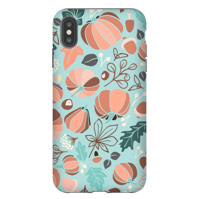 iPhone Xs Max StrongFit Fall Fruits in Mint and Orange by Paula Ohreen