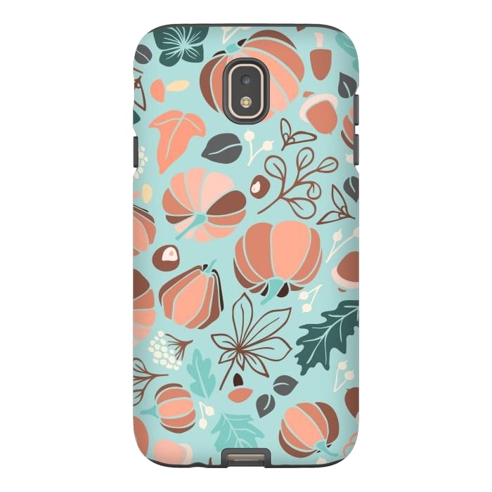 Galaxy J7 StrongFit Fall Fruits in Mint and Orange by Paula Ohreen