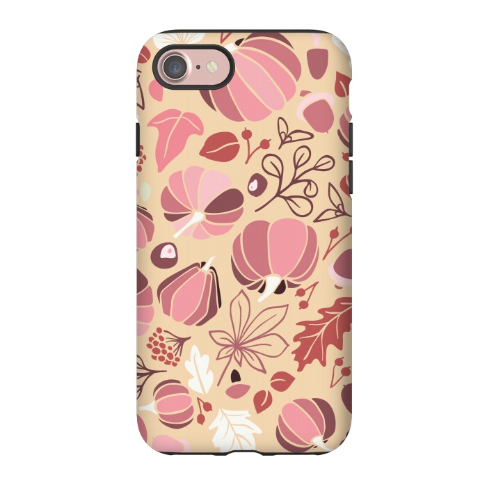 iPhone 7 StrongFit Fall Fruits in Cream and Pink by Paula Ohreen
