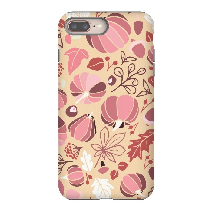 iPhone 7 plus StrongFit Fall Fruits in Cream and Pink by Paula Ohreen