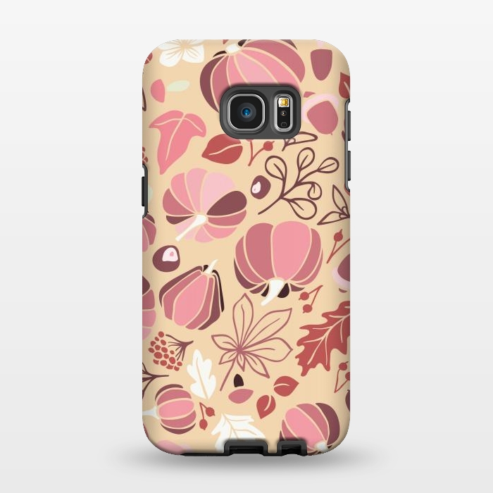 Galaxy S7 EDGE StrongFit Fall Fruits in Cream and Pink by Paula Ohreen