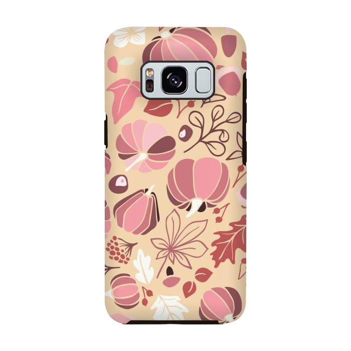Galaxy S8 StrongFit Fall Fruits in Cream and Pink by Paula Ohreen