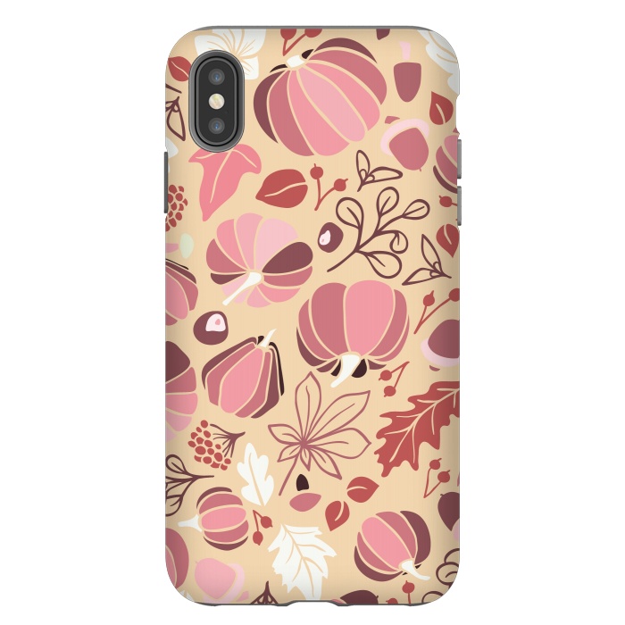 iPhone Xs Max StrongFit Fall Fruits in Cream and Pink by Paula Ohreen