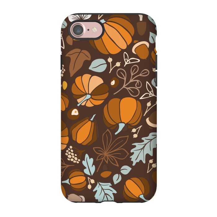iPhone 7 StrongFit Fall Fruits in Brown and Mustard by Paula Ohreen