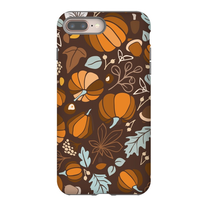 iPhone 7 plus StrongFit Fall Fruits in Brown and Mustard by Paula Ohreen