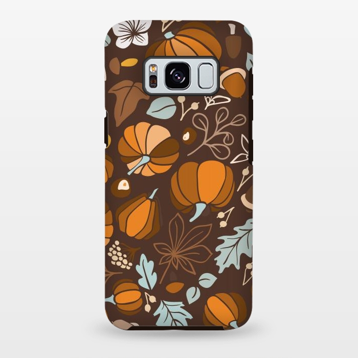 Galaxy S8 plus StrongFit Fall Fruits in Brown and Mustard by Paula Ohreen