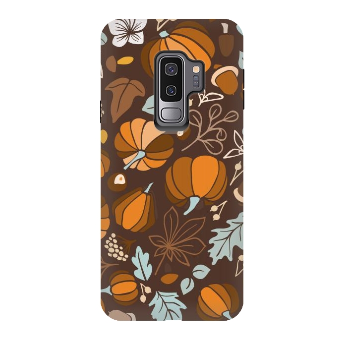 Galaxy S9 plus StrongFit Fall Fruits in Brown and Mustard by Paula Ohreen