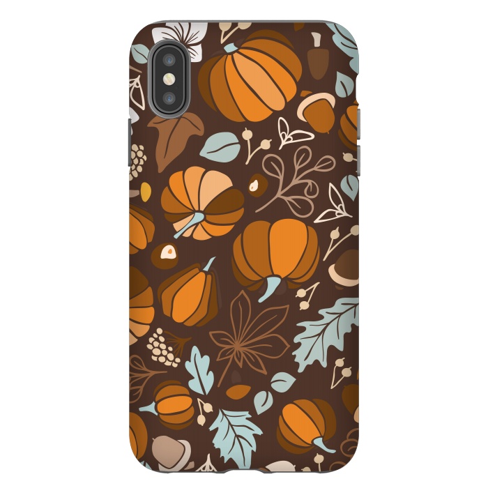 iPhone Xs Max StrongFit Fall Fruits in Brown and Mustard by Paula Ohreen