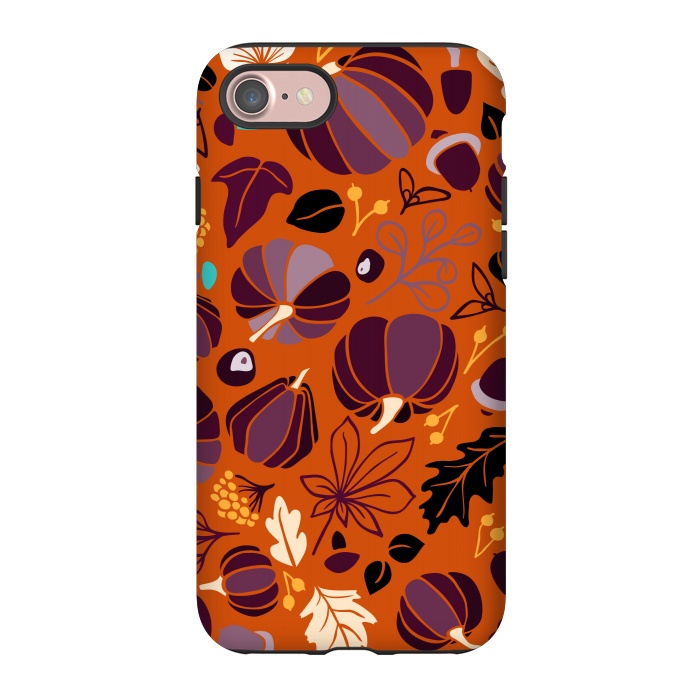 iPhone 7 StrongFit Fall Fruits in Orange and Purple by Paula Ohreen