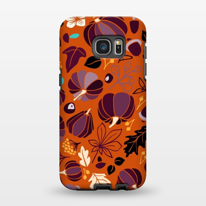Galaxy S7 EDGE StrongFit Fall Fruits in Orange and Purple by Paula Ohreen
