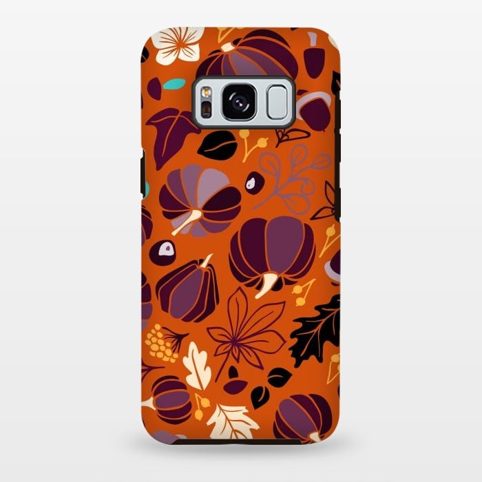 Galaxy S8 plus StrongFit Fall Fruits in Orange and Purple by Paula Ohreen
