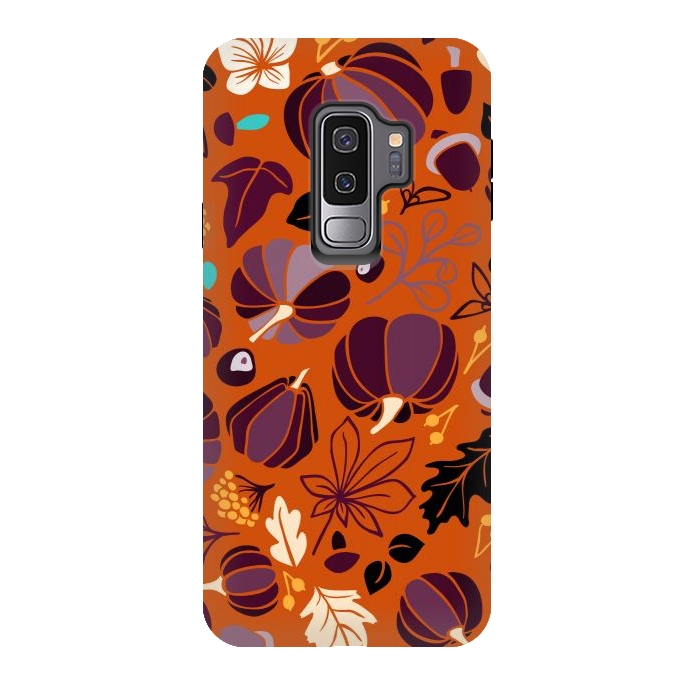 Galaxy S9 plus StrongFit Fall Fruits in Orange and Purple by Paula Ohreen