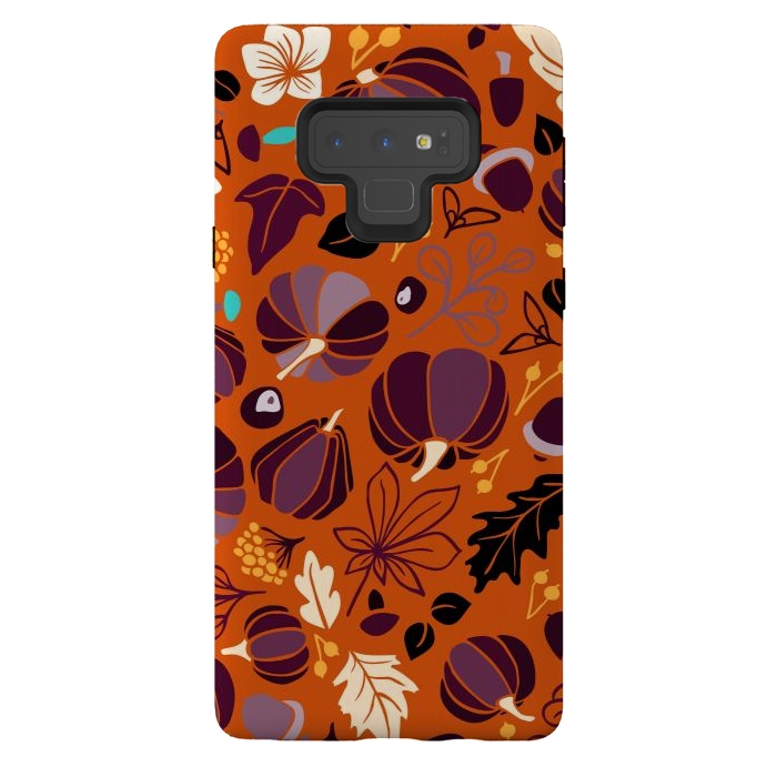 Galaxy Note 9 StrongFit Fall Fruits in Orange and Purple by Paula Ohreen