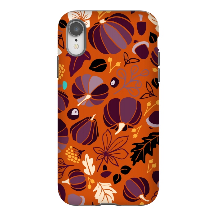iPhone Xr StrongFit Fall Fruits in Orange and Purple by Paula Ohreen