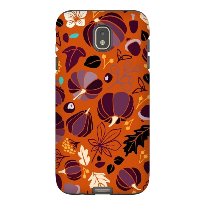Galaxy J7 StrongFit Fall Fruits in Orange and Purple by Paula Ohreen